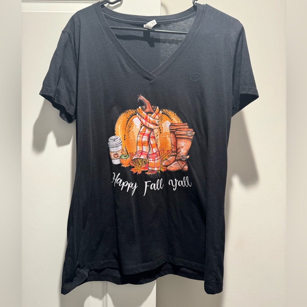 Black v neck fall shirt